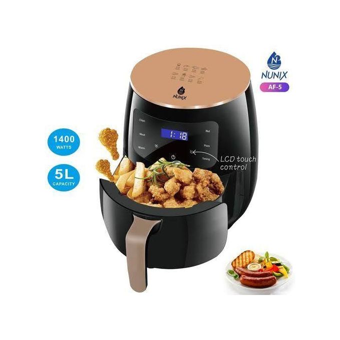 Nunix AIR FRIER 5L Healthier Oil Free Fryer And Fries/ Chips Maker Black 5L