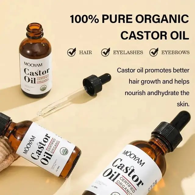 (VALENTINES DAY SALE)100%COLD PRESSED CASTOR OIL FOR EYELASHES , HAIR GROWTH