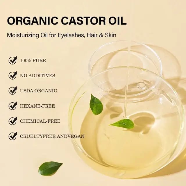 (VALENTINES DAY SALE)100%COLD PRESSED CASTOR OIL FOR EYELASHES , HAIR GROWTH