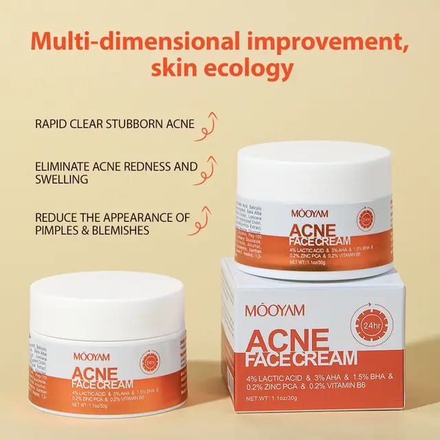 ACNE  FACE REMOVAL CREAM FAST VEGAN  EFFECTIVE FACE CARE CLEARS ACNE AND BLACK HEADS LACTIC ACID INFUSED MOISTURIZER FIRMING CREAM SHRINKS PORES NOURISHES SKIN SKIN REVITALIZER