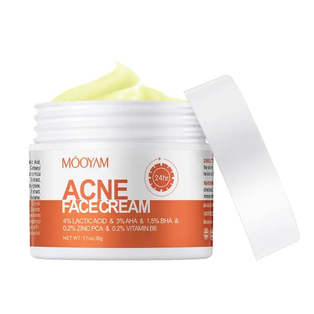 ACNE  FACE REMOVAL CREAM FAST VEGAN  EFFECTIVE FACE CARE CLEARS ACNE AND BLACK HEADS LACTIC ACID INFUSED MOISTURIZER FIRMING CREAM SHRINKS PORES NOURISHES SKIN SKIN REVITALIZER