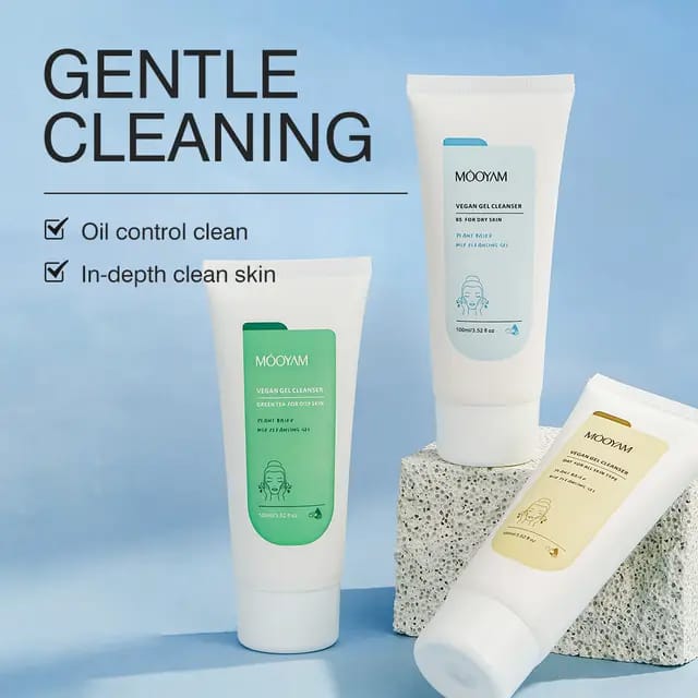 (FLASH SALE)VEGAN GEL CLEANSER GREEN TEA FOR OILY SKIN, ALL TYPE SKIN AND DRY SKIN RELIEVES ACNE AND EXFOLIATES THE SKIN SHRINKS THE PORES