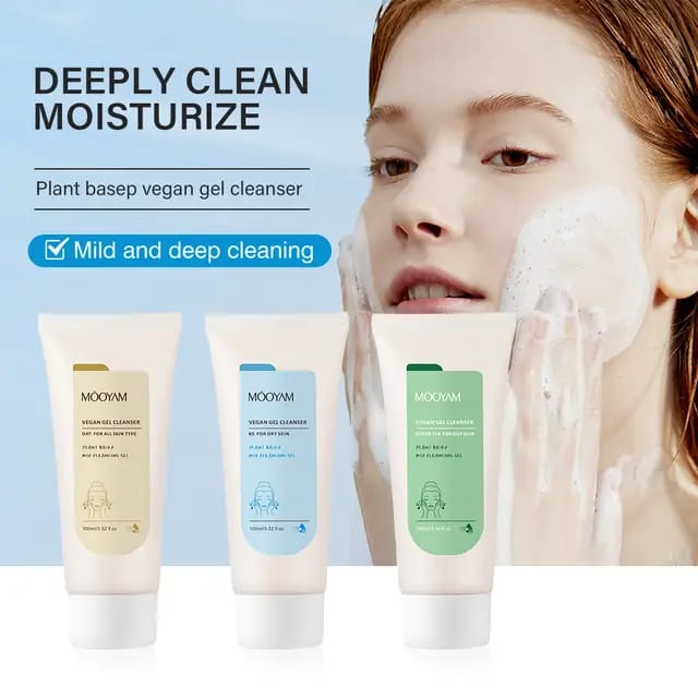 (FLASH SALE)VEGAN GEL CLEANSER GREEN TEA FOR OILY SKIN, ALL TYPE SKIN AND DRY SKIN RELIEVES ACNE AND EXFOLIATES THE SKIN SHRINKS THE PORES