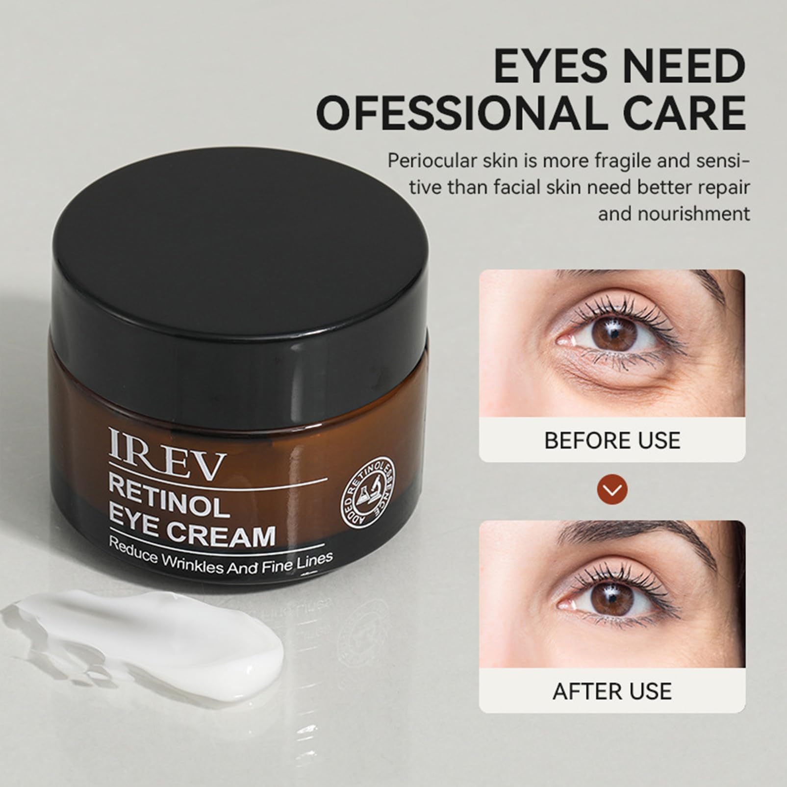 IREV RETINOL FACE  and  EYE CREAM MOISTURIZING SMOOTH ANTI -AGING ANT- WRINKLES REPAIRING DARK CIRCLES LIGHTENS EYE LINES AND BRIGHTENS THE SKIN TONE
