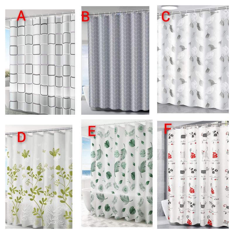 Bathroom Curtain PEVA Water Proof Shower Curtain Roller Blind Full Bathroom Set Anti Mold Dry Wet Separation