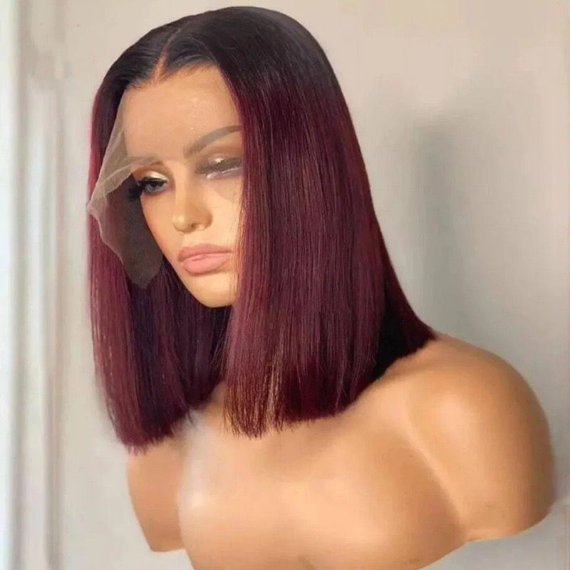 Collection of 10 inch Straight Bobs 13*4 Frontal Lace 100% Human Hair Wig Colors