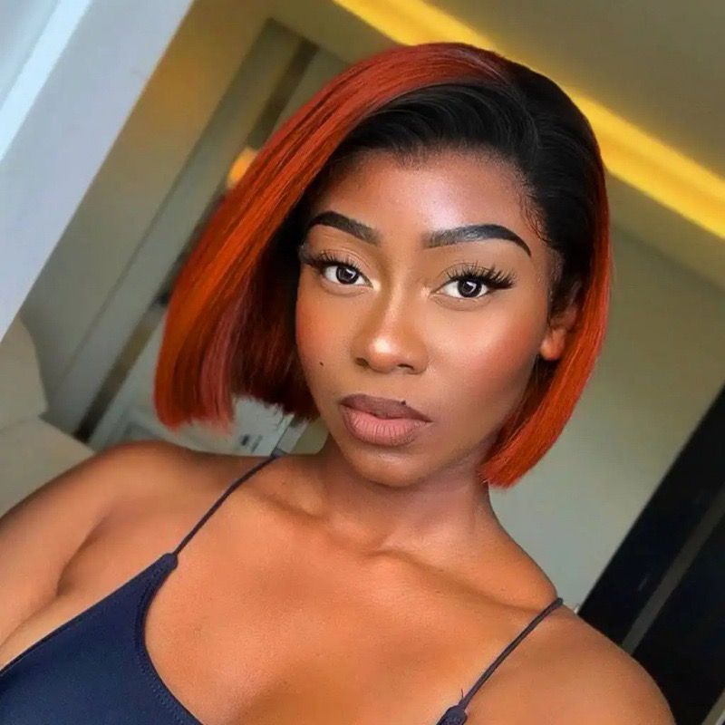 Collection of 10 inch Straight Bobs 13*4 Frontal Lace 100% Human Hair Wig Colors