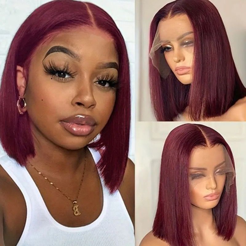 Collection of 10 inch Straight Bobs 13*4 Frontal Lace 100% Human Hair Wig Colors