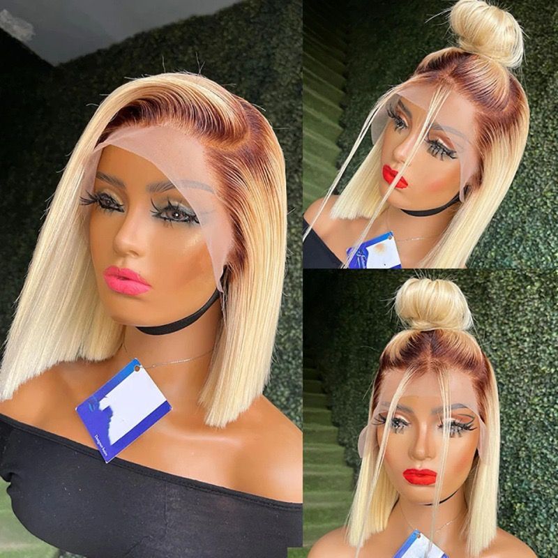 Collection of 10 inch Straight Bobs 13*4 Frontal Lace 100% Human Hair Wig Colors