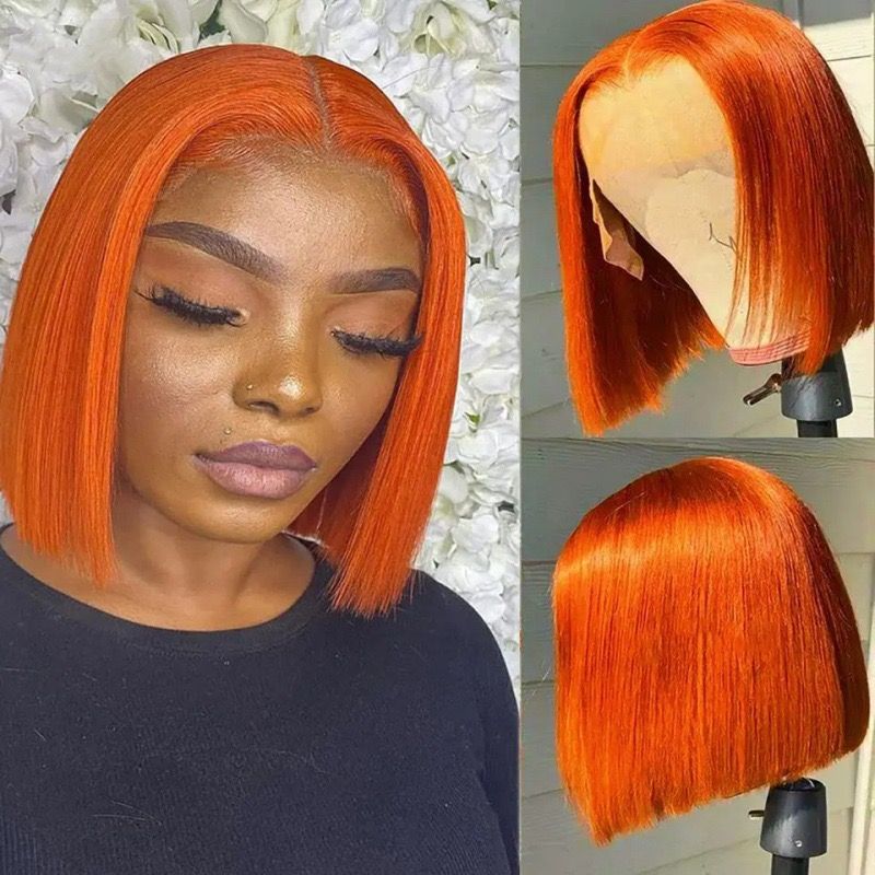 Collection of 10 inch Straight Bobs 13*4 Frontal Lace 100% Human Hair Wig Colors