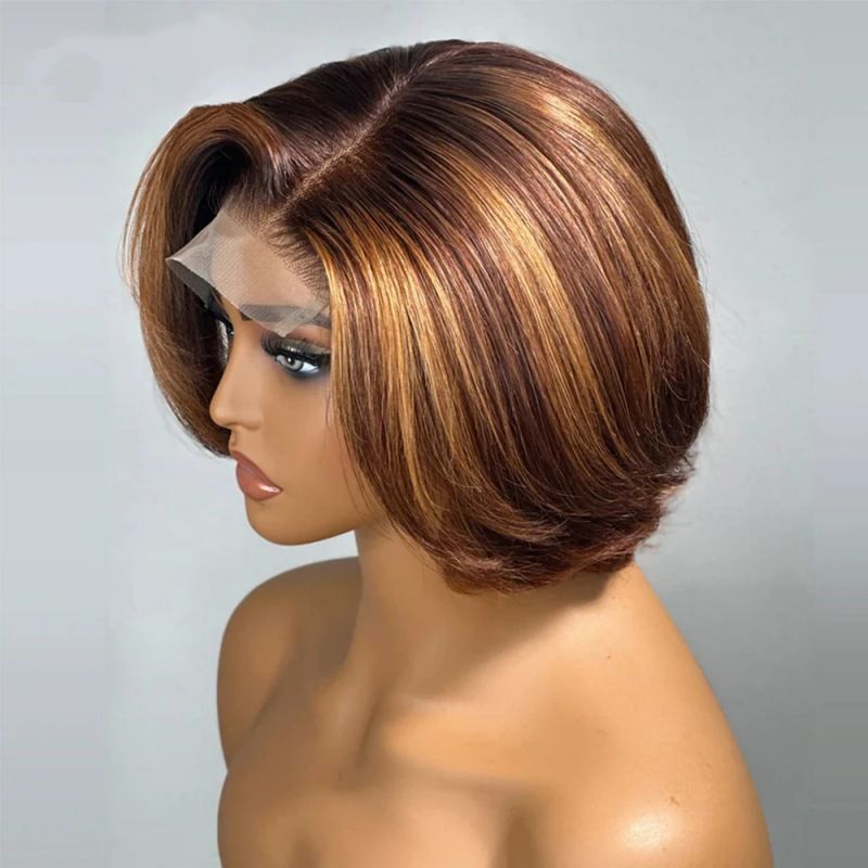New Style 4*4 Closure Pixie Wig Short Cut 100% Human Hair