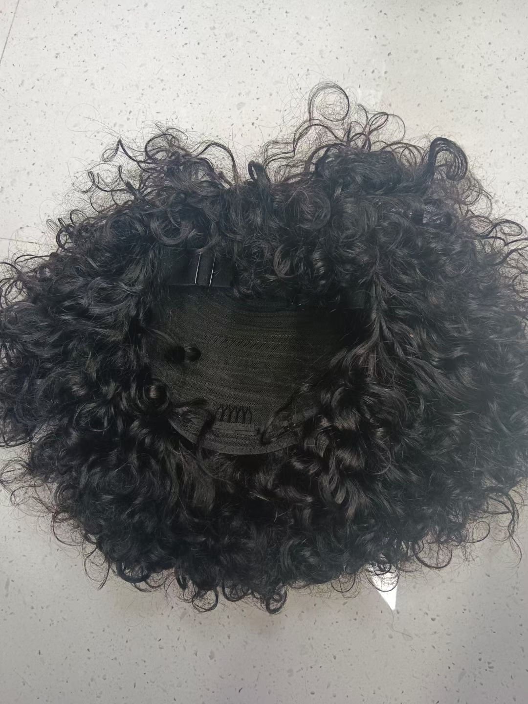 Promotion Fringe Curly Wig  12A Human Hair 300% Density  Black\ Brown \ 99j  3 Colors Wig with Bang Wear and Go as Picture