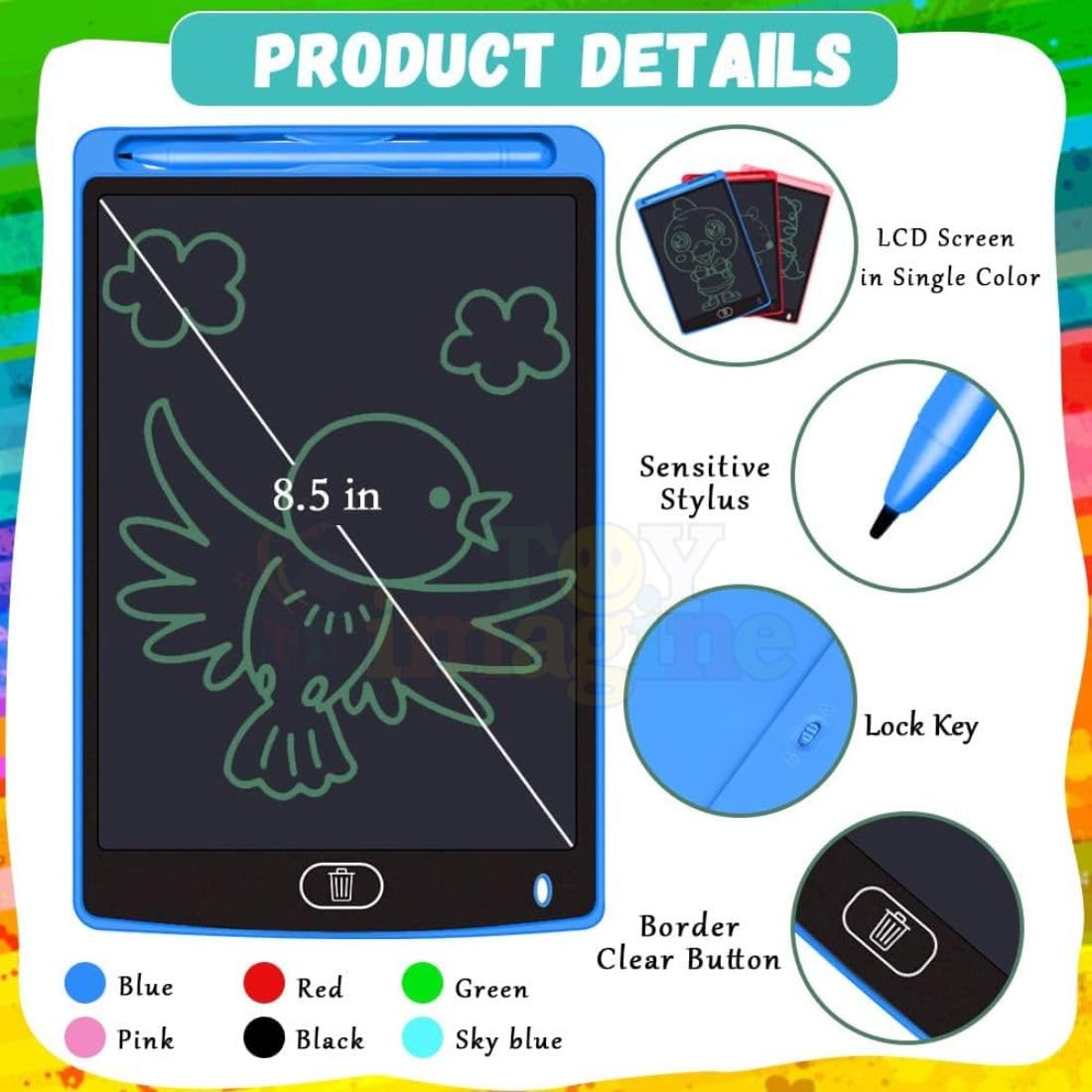 LCD Writing Tablet for Kids,Electronic Note Pad,Scribble Doodle Drawing Rough Pad,Digital Magic Slate Writing Board Electronic Lcd Writing Tablet Handwriting Memo Notepad Best Birthday Gifts