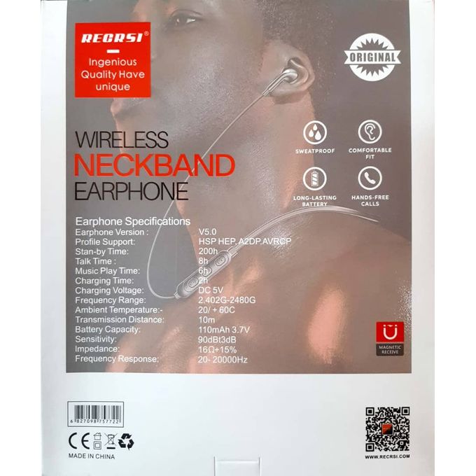 Neckband Bluetooth Headphones with Digital Display, in Ear Wireless Earphones with Microphone, Game Mode, for Workout Running Sport Work