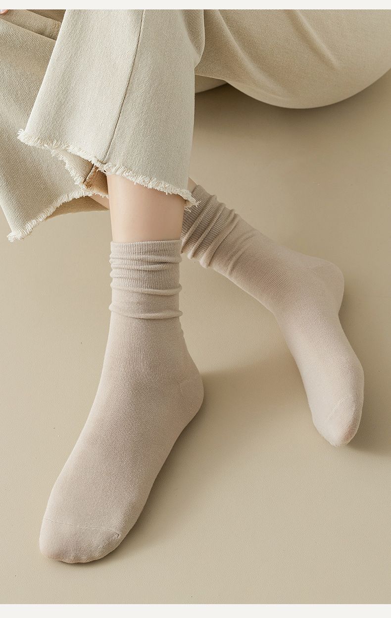 6Pcs Casual  Socks For Women Spring Summer Pile Stockings Mid-tube Socks  Hosiery For Girl
