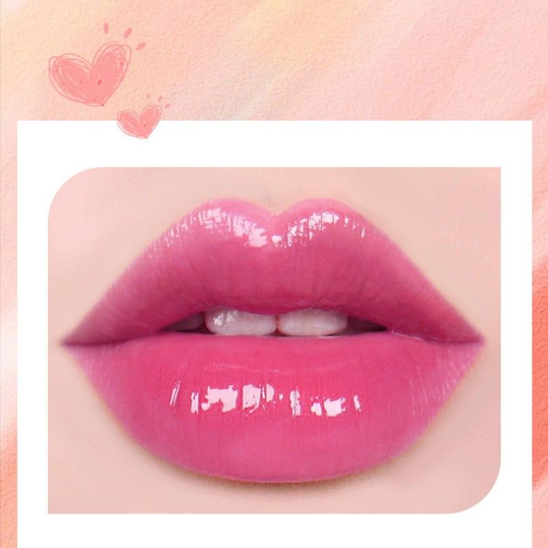 1Pcs YANQINA Red Rose Flower Lipstick Transparent Jelly Color Changing Gold Leaf Lipstick Warm Change Lipstick Non-stick Cup Non-fading Lip Gloss