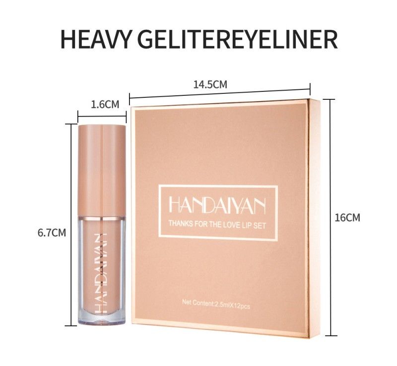 12 Colors Matte Liquid Lipstick Set Lip Glosses Suit Long-Lasting Moisturizing Smudge-Proof Waterproof Nonstick Cup Lip Book-Style