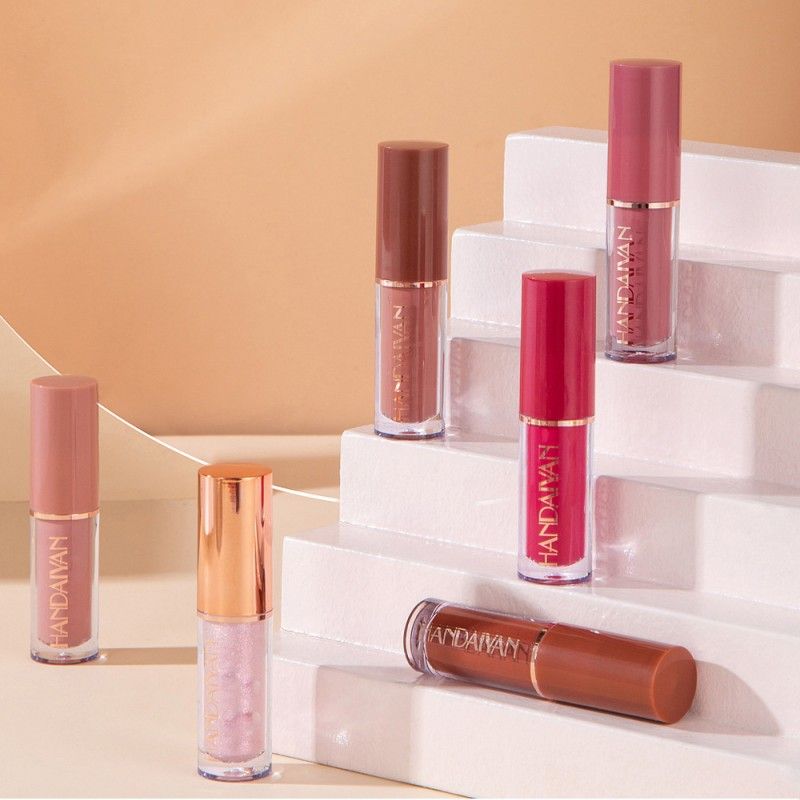 12 Colors Matte Liquid Lipstick Set Lip Glosses Suit Long-Lasting Moisturizing Smudge-Proof Waterproof Nonstick Cup Lip Book-Style