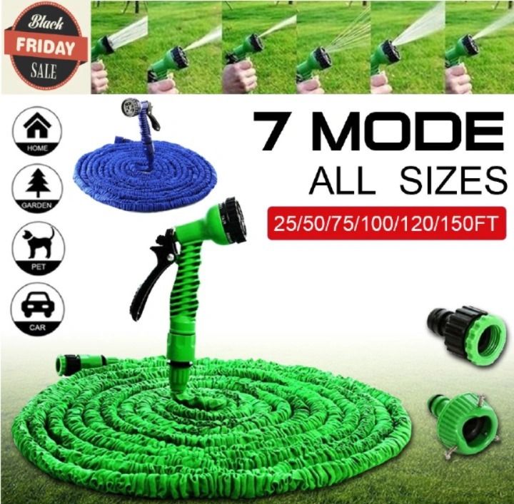 Garden Expandable Water Hose Pipe ,Car Wash,Pet Cleanerwith 7 Modes Water Spray Gun,Flexible Magic Hose Pipe Spray Gun, Expanding Garden Hose Reel Anti Leakage Lightweight