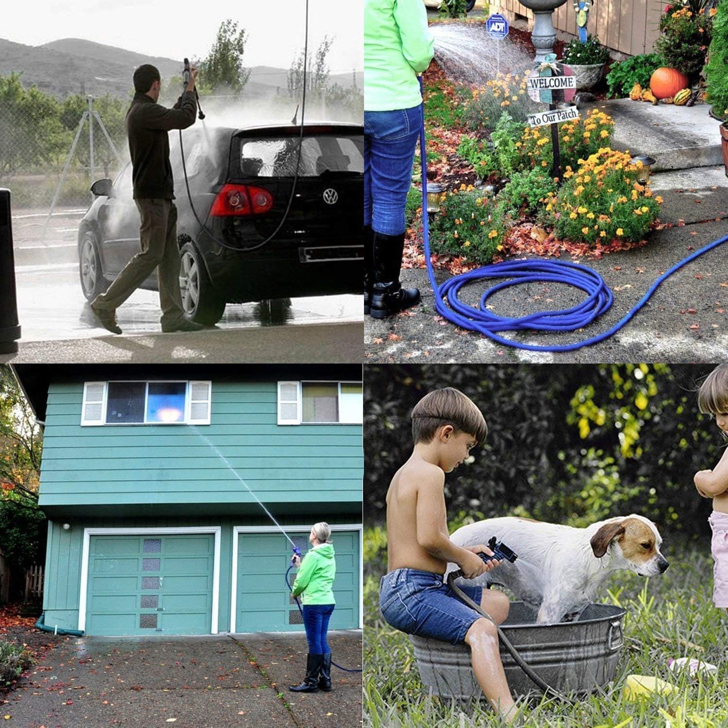 Garden Expandable Water Hose Pipe ,Car Wash,Pet Cleanerwith 7 Modes Water Spray Gun,Flexible Magic Hose Pipe Spray Gun, Expanding Garden Hose Reel Anti Leakage Lightweight