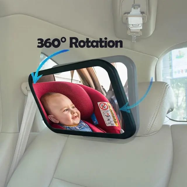 Adjustable Baby Car Mirror with Wide Rear Seat View for Infant / Kids Safety Monitoring