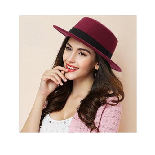 Fashion elegant flat top fedora hat