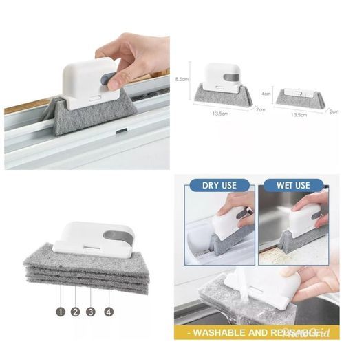 Multilayered groove cleaning double sided brush