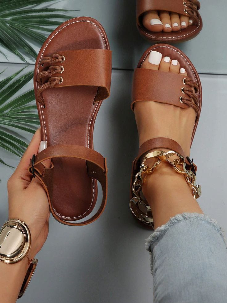 Classic Cute Womens/ladies Maasai Open Toe Flat Brown Leather Sandals With Buckle to Tighten and For Easy Movement, Cute,Comfortable,Durable and Sutable for Different Occasions from Weddings,Beaches