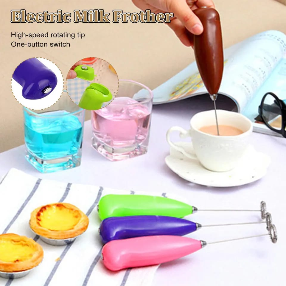 Electric Mini Whisk, Milk Foamer Drink Coffee Whisk Mixer Egg BeaterFrother Coffee Cappuccino Mini Handle Stirrer Kitchen Cooking, Milk Drink Coffee Whisk Mixer Electric Egg Beater