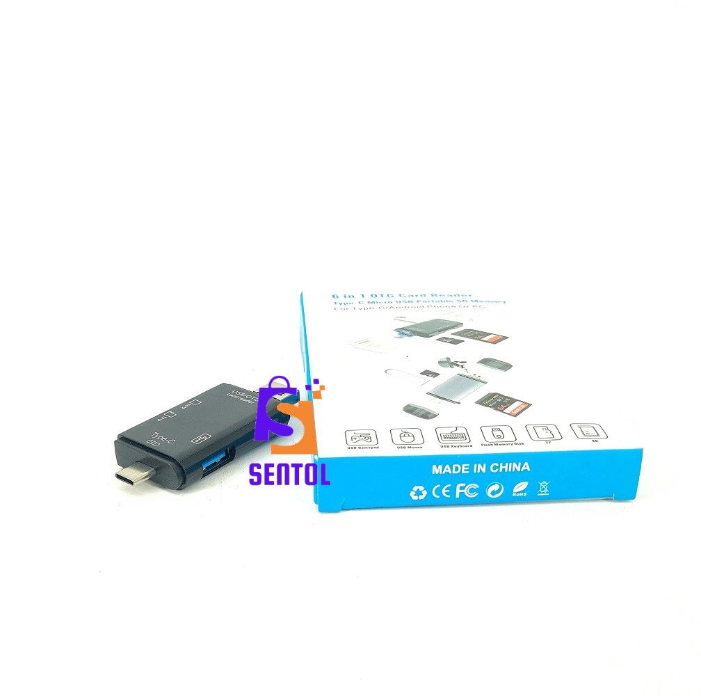 Multifunction 6 in 1 OTG SD Card Reader