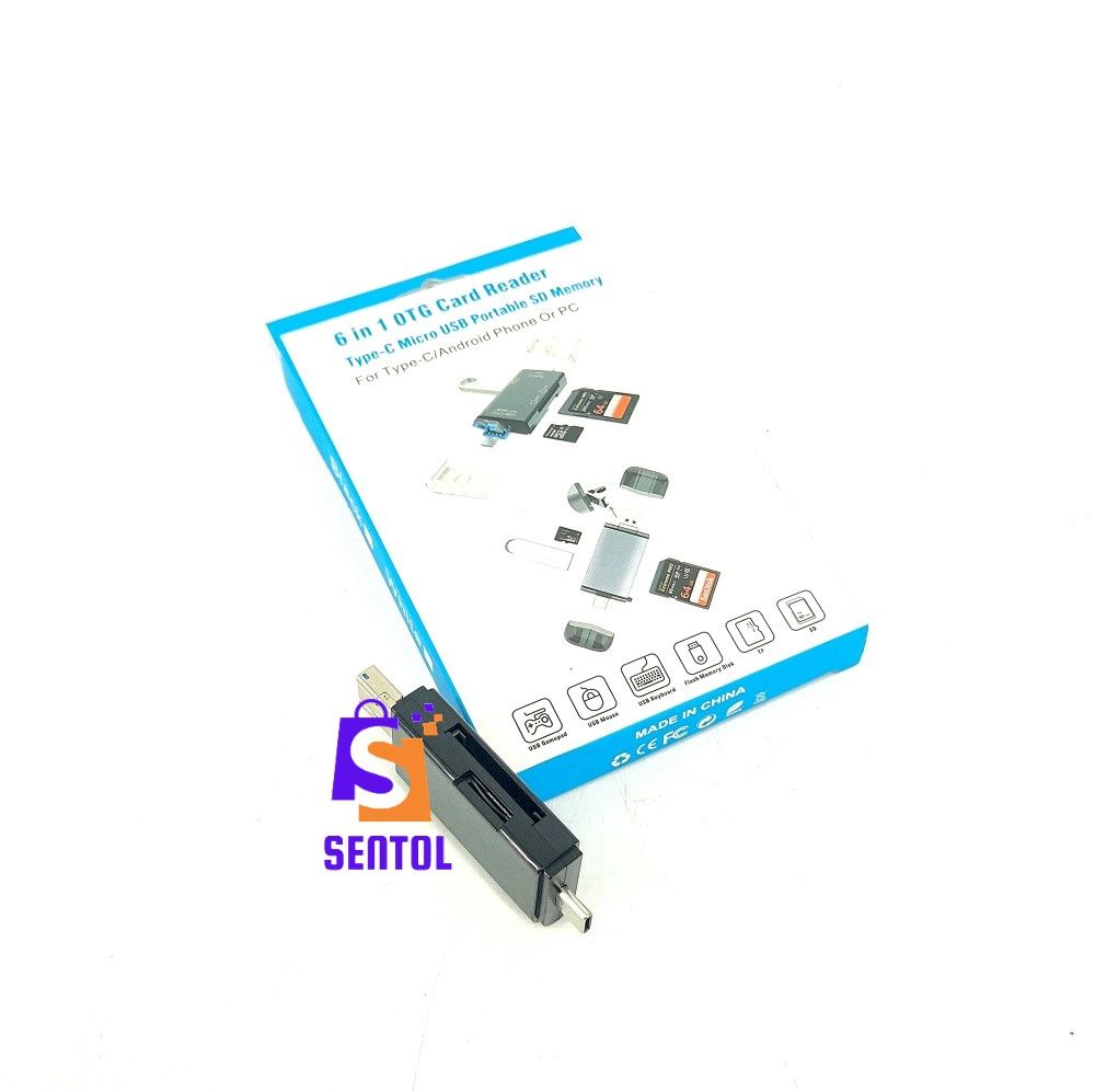 Multifunction 6 in 1 OTG SD Card Reader