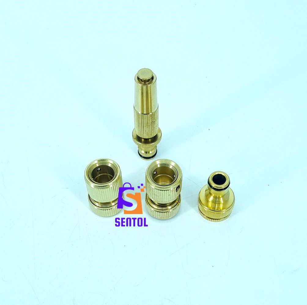 Heavy Duty All Brass Garden Hose Quick Connector Kit