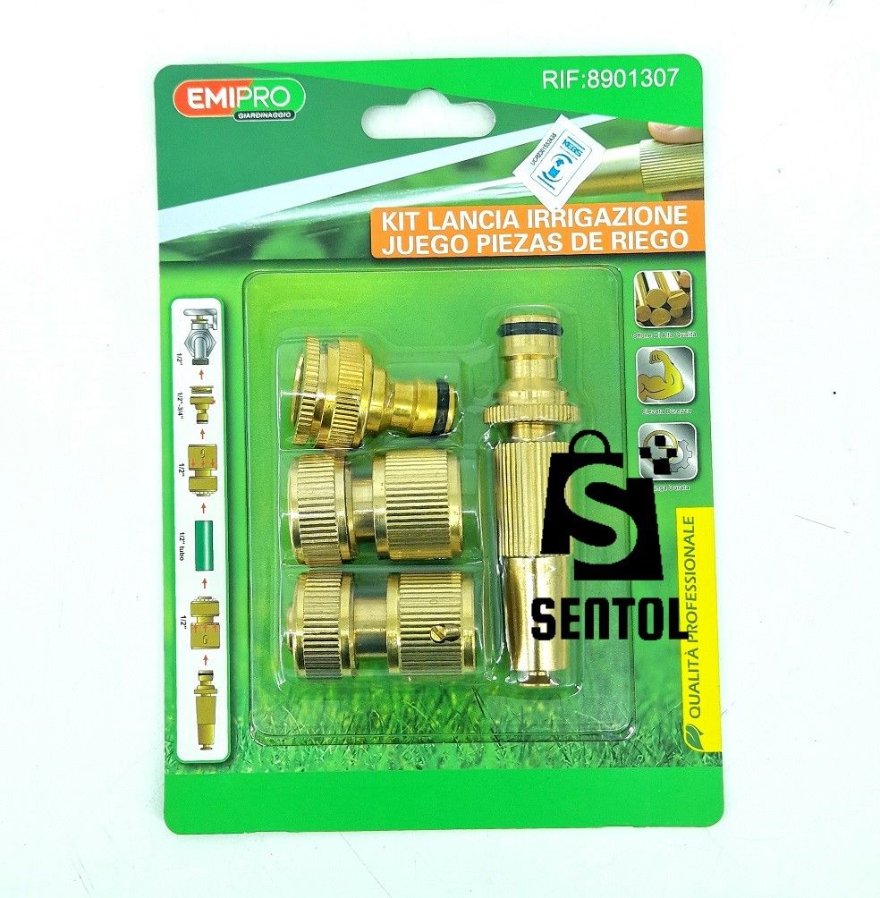 Heavy Duty All Brass Garden Hose Quick Connector Kit
