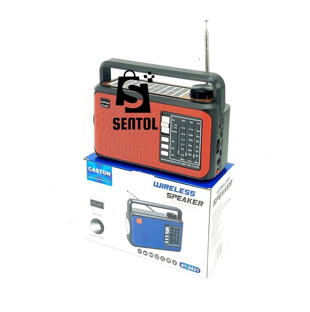 ST2421 Solar Rechargeable 3 Band Radio with Bluetooth, USB, TF Card, Torch