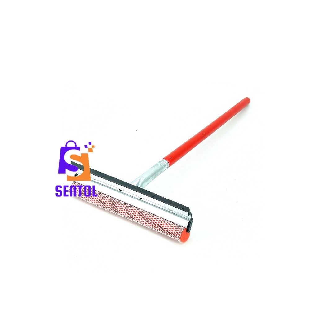 2ft Heavy Duty Sponge and Squeegee Window Cleaner with Wooden Handle
