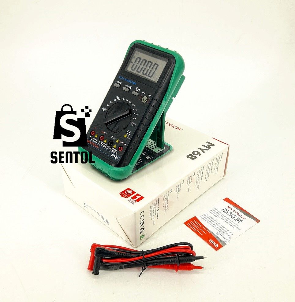 Mastech MY68 Auto Range Digital Multimeter with Capacitance, Frequency, hFE, Calibration Certificate