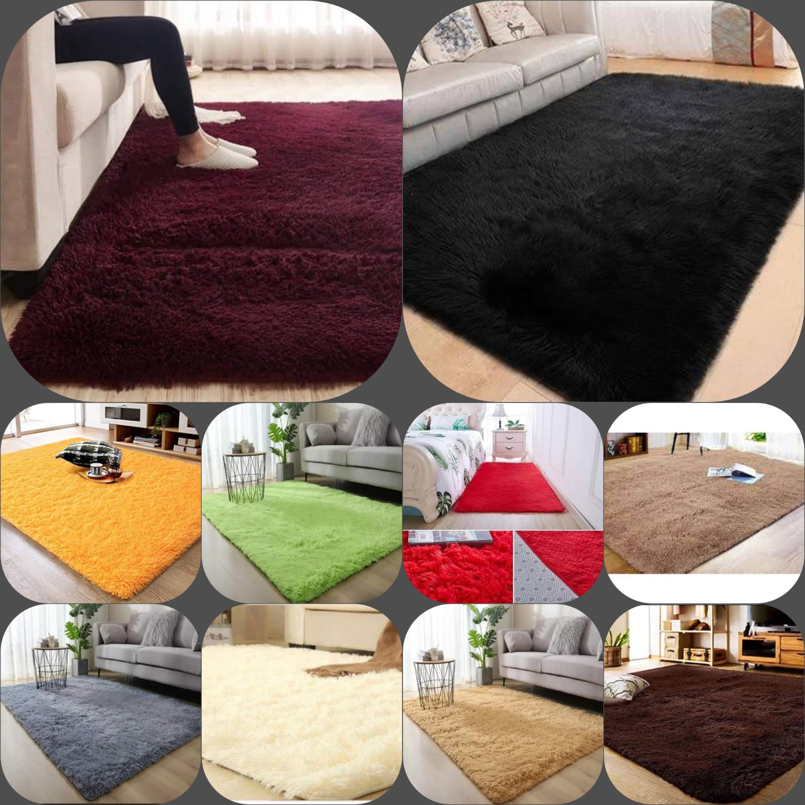 5 by 8 carpetsThis woolen shag rug in cotton Fluffy material and a thick surface is the ideal carpet for your home that will give you value for your money. It is very soft for a warm and cozy living s