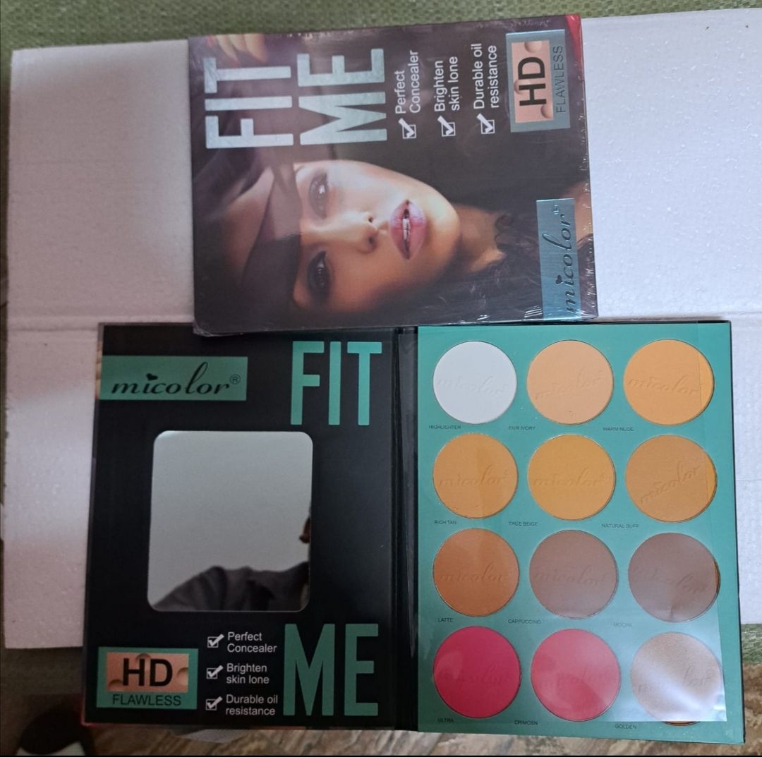 Micolor FIT ME 12 Color Highlighters Palette Eyeshadow Micolor Fit Me 12 Color Highlighters Palette Eyeshadow HD Flawless FIT ME For Perfect concealer, Brighten skin tone and Durable oil resistance.