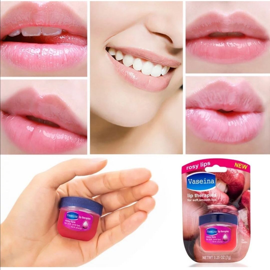 Vaseina Lip Theraples  For Soft, Smooth Lips Vaseina Rosy Lips Balm for soft & Pink Lips -AS PICTURE
