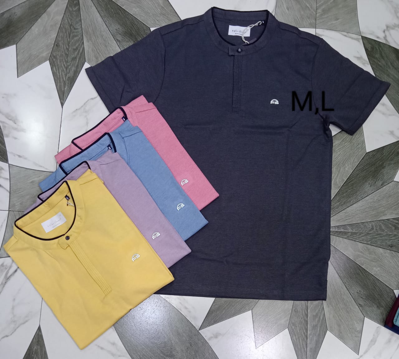 Fashion 5 Premium Men's Chinese Collar T-Shirts: Exquisite Craftsmanship, Superior Comfort, and Timeless Style in Versatile Colors