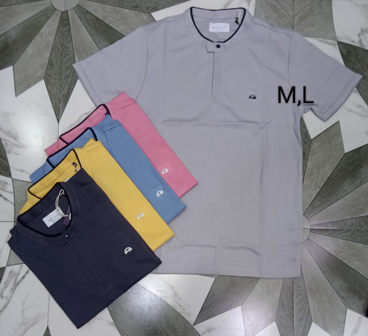 Fashion 5 Premium Men's Chinese Collar T-Shirts: Exquisite Craftsmanship, Superior Comfort, and Timeless Style in Versatile Colors