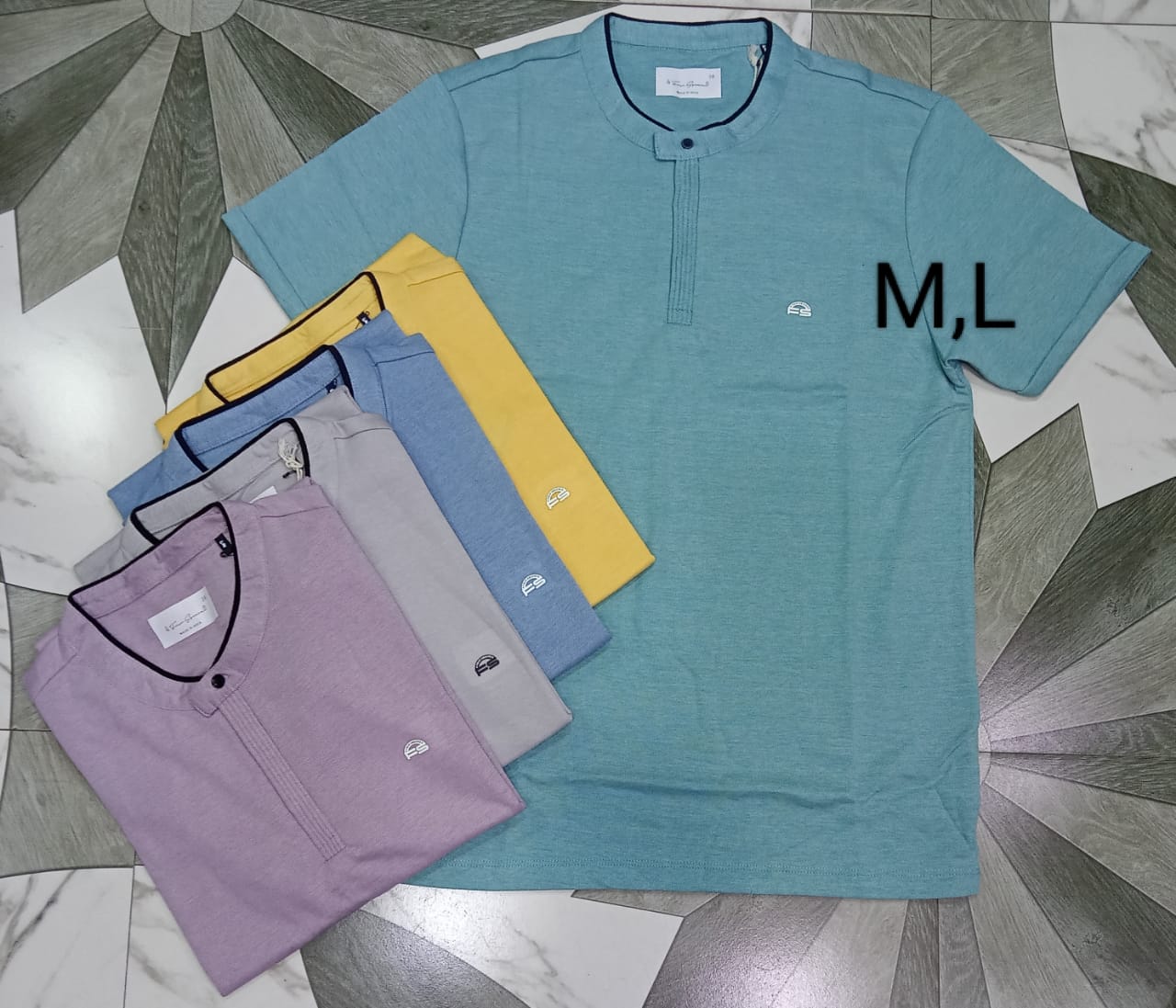 Fashion 5 Premium Men's Chinese Collar T-Shirts: Exquisite Craftsmanship, Superior Comfort, and Timeless Style in Versatile Colors