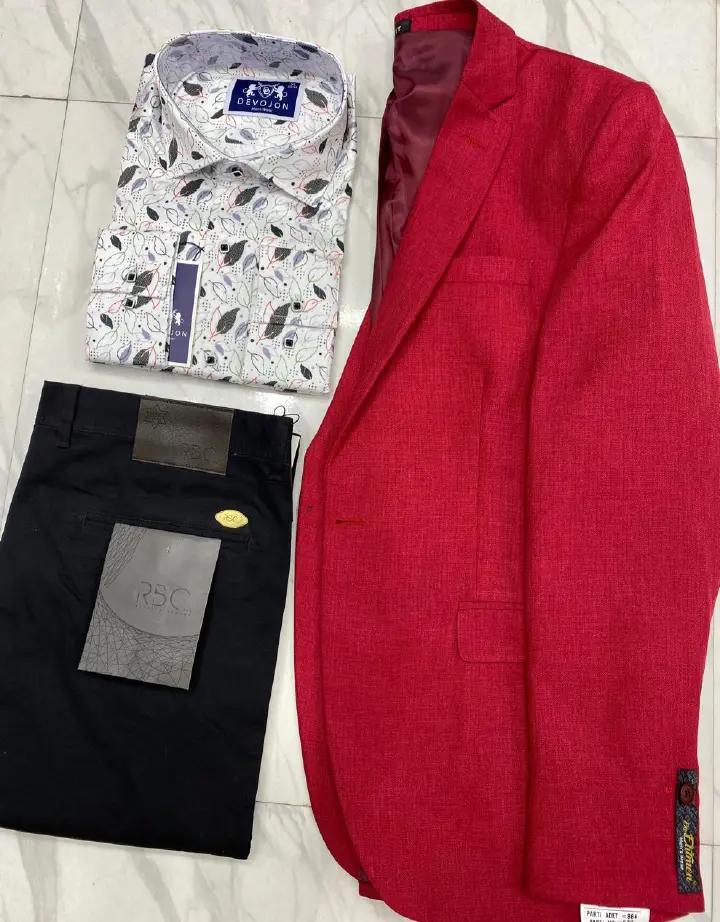 Fashion 3 pack Blazer, Trouser and Matched shirt.Elevate Your Wardrobe: Timeless Sophistication with our Premium  Blazer and Matching Trouser Ensemble, Complete with Vintage-Inspired Shirt