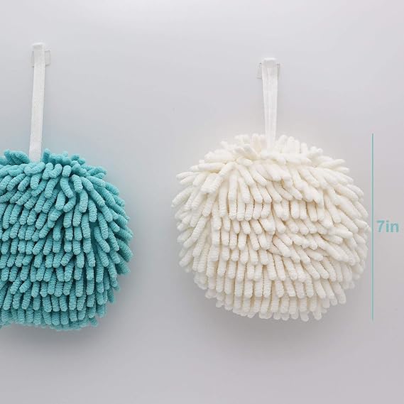 Bathroom Hand Towels with Hanging Loop,Super Absorbent Hanging Kitchen Plush Quick-Drying Towel Soft Absorbent Hand Towel