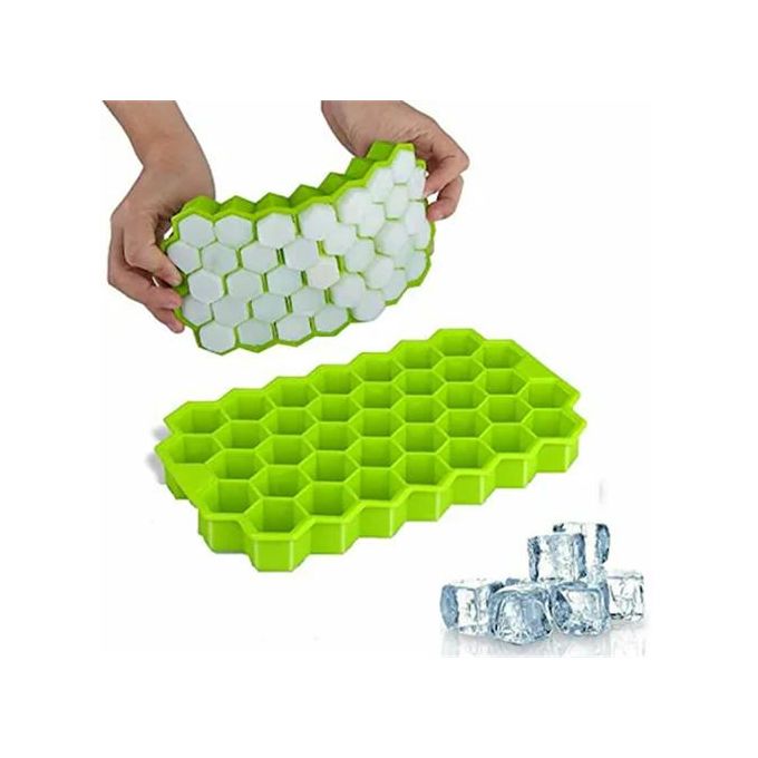Silicone Ice Cube Molds with Lid Food Grade Ice Trays BPA Free Safe Easy-Release Flexible 37 Cubes for Chilled Drinks Whiskey Cocktails DIY Time at Home