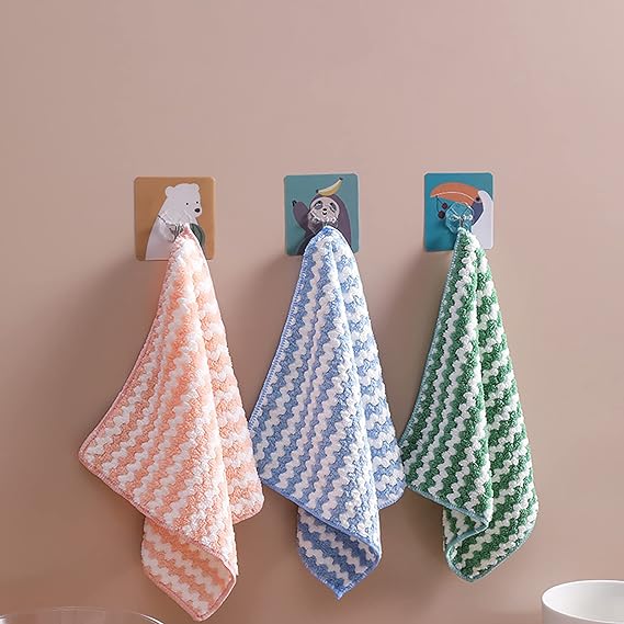 4 in 1 Microfiber Cleaning Cloths, Double-Layer Coral Fleece Super Absorbent, Reusable and Lint Free Cloth Towels for Home, Kitchen