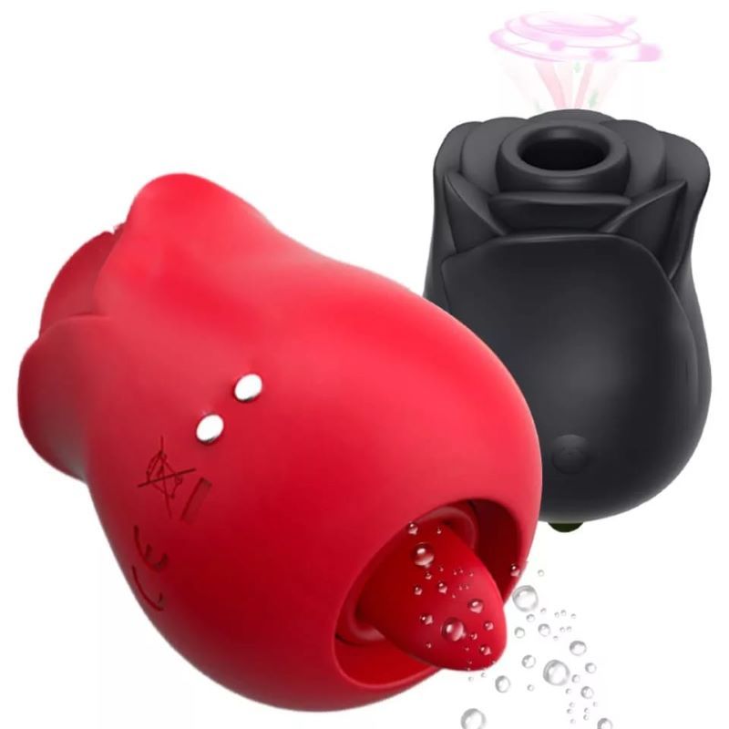 The mighty rose 2 functions, tongue lick and sucker vibrator super suction super clit stimulator rechargeable