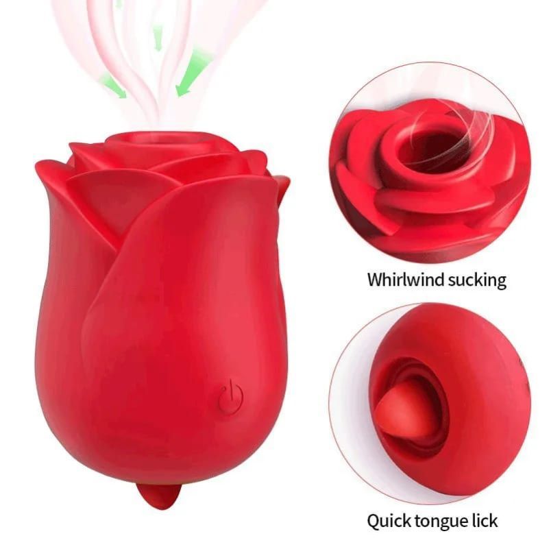 The mighty rose 2 functions, tongue lick and sucker vibrator super suction super clit stimulator rechargeable