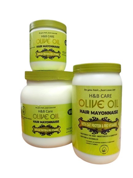 Olive Oil Hair Mayonnaise  with Oat & Egg Protein and Vitamins - Good on Color & Thermal Treated Hair - for Dry & Damaged Scalp Men, Women & Kids -Moisturize and Condition 1kg