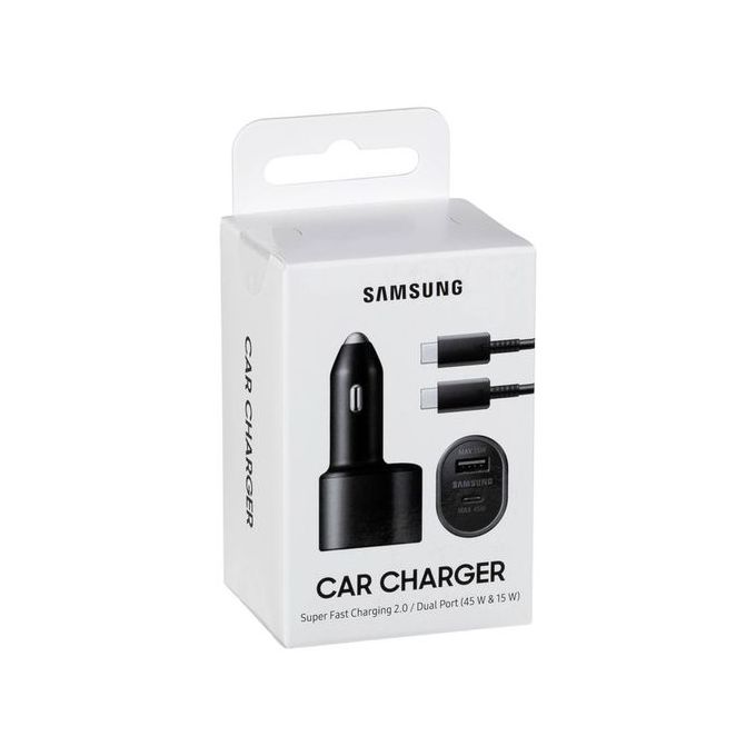 Samsung Super Fast Dual Car Charger Adapter(45W+15W) Two Port Pd With USB Type C Cable